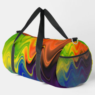 Welliges mehrfarbiges abstraktes groß duffle bag