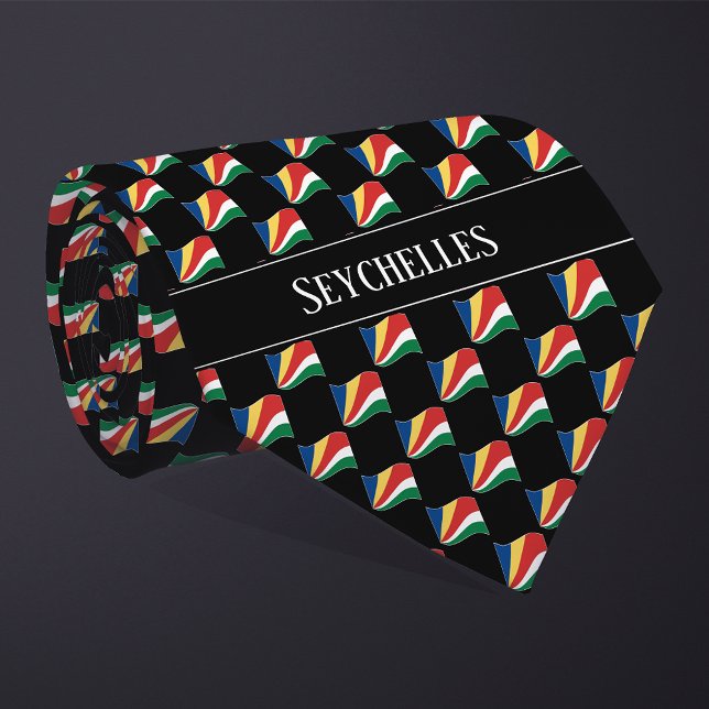 Welliges Seychellen-Flaggenmuster  Krawatte (Von Creator hochgeladen)