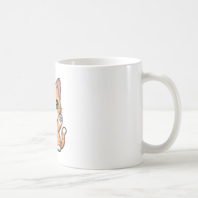 Welliges süßes orangefarbenes Tabby-Kätzchen Kaffeetasse (Rechts)