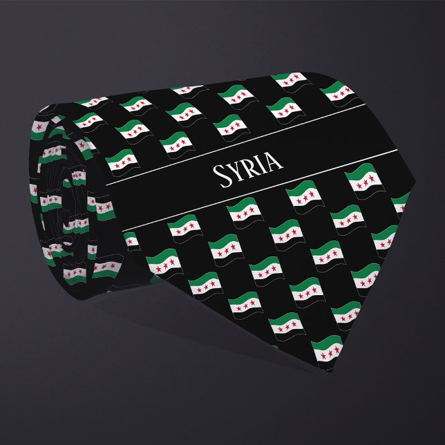Welliges Syrien-Flaggenmuster  Krawatte (Von Creator hochgeladen)