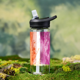 Welliges Trippy-Abstraktes Lesbisches Stolzflagge Trinkflasche