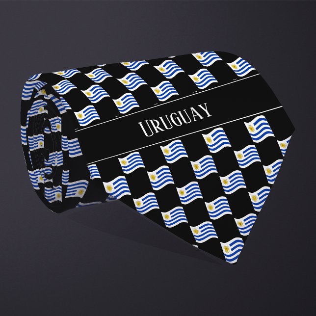 Welliges Uruguay-Flaggenmuster  Krawatte (Von Creator hochgeladen)