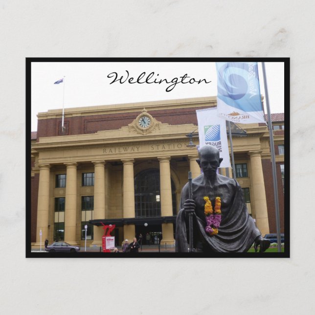 Wellington-Bahnstatue Postkarte (Vorderseite)