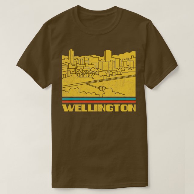 Wellington City New Zealand Geschenkidee Silhouett T-Shirt (Design vorne)