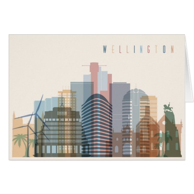 Wellington, Neuseeland| City Skyline (Vorderseite (Horizontal))