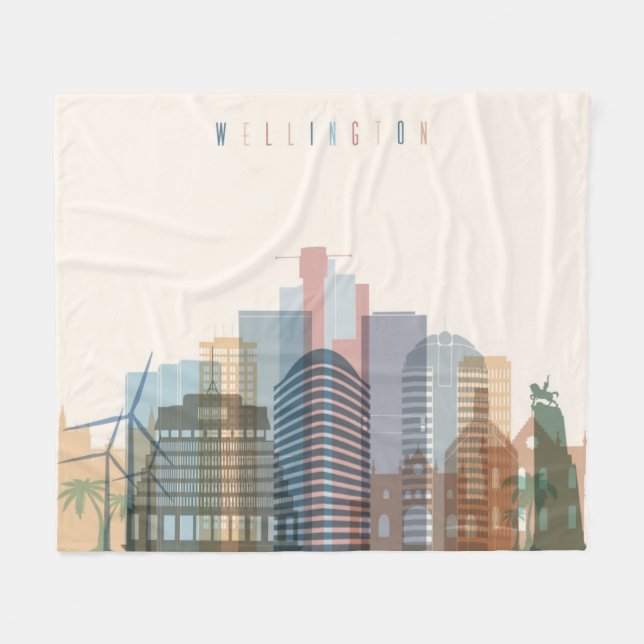 Wellington, Neuseeland| City Skyline Fleecedecke (Vorderseite (Horizontal))