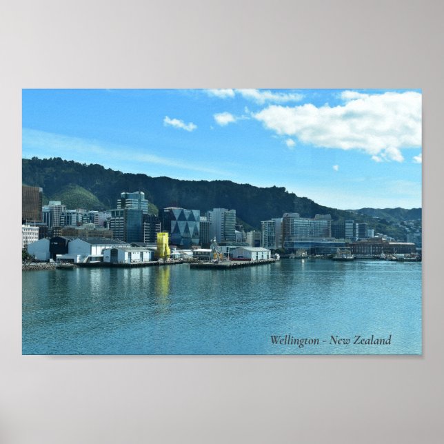 Wellington - Neuseeland City Skyline Poster (Vorne)