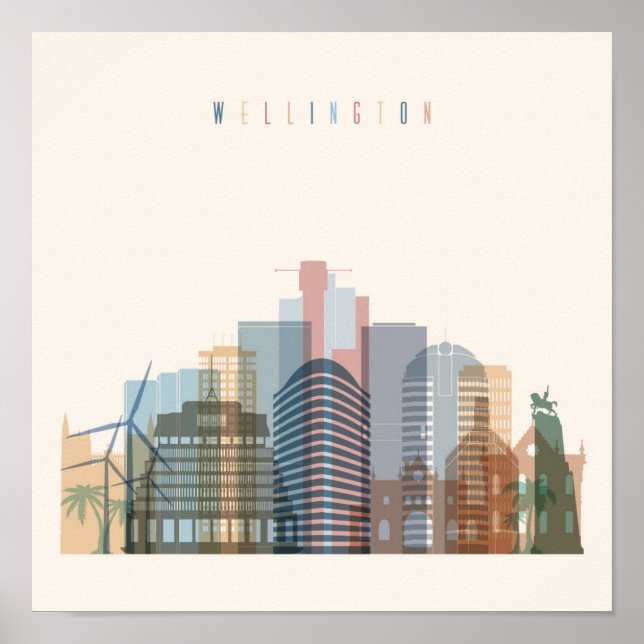 Wellington, Neuseeland | City Skyline Poster (Vorne)