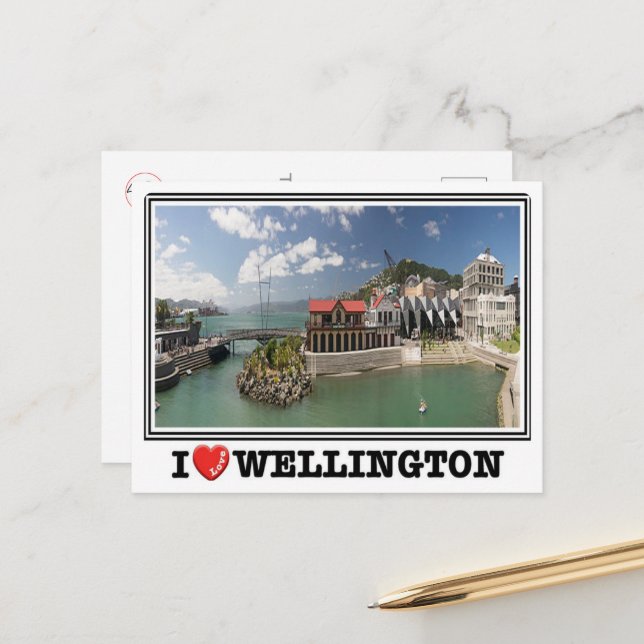 Wellington - Neuseeland - I Liebe - Postkarte (Vorderseite/Rückseite Beispiel)