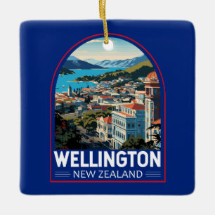 Wellington Neuseeland Reise Kunst Vintage Keramikornament