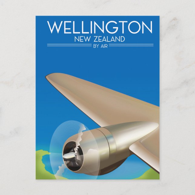 Wellington New Zealand Air Poster Postkarte (Vorderseite)