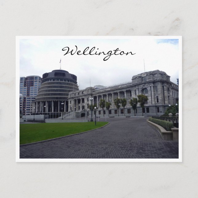 Wellington Parliament Biehves Postkarte (Vorderseite)