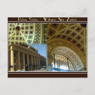 Wellington Railway Station - New Zealand. Postkarte