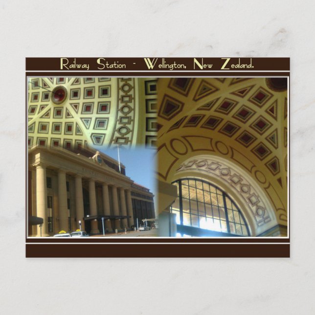 Wellington Railway Station - New Zealand. Postkarte (Vorderseite)