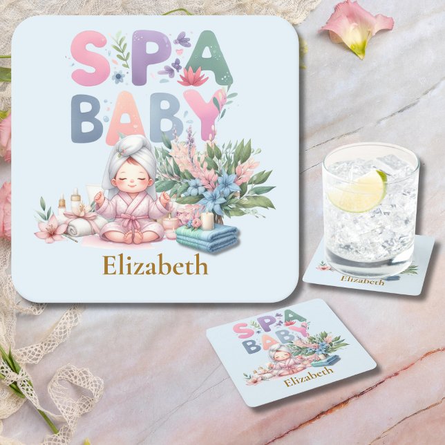 Wellness-Center Baby Dusche Party Geschirr Rechteckiger Pappuntersetzer (Von Creator hochgeladen)
