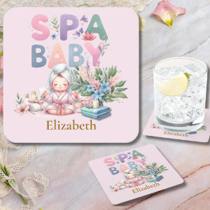 Wellness-Center Baby Dusche Party Geschirr Rechteckiger Pappuntersetzer