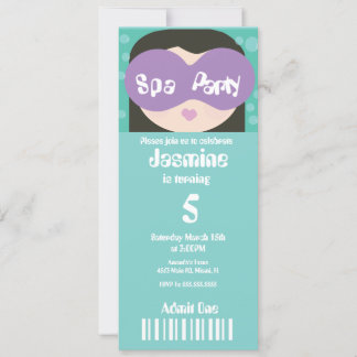 Wellness-Center Beauty Birthday Ticket Style Einladung