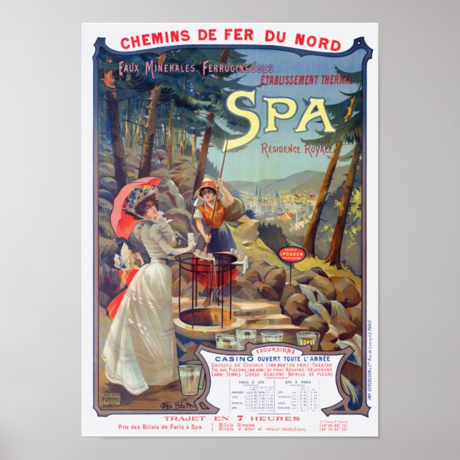 Wellness-Center Belgien Vintages Bahnposter der 19 Poster (Vorne)