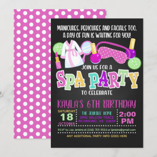 Wellness-Center Birthday Party Einladung