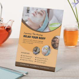 Wellness-Center Center Custom Pedestal Sign Sockelschild