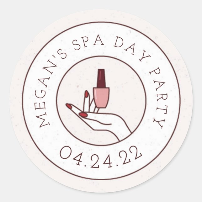 Wellness-Center Day Birthday Party Round Sticker U (Vorderseite)