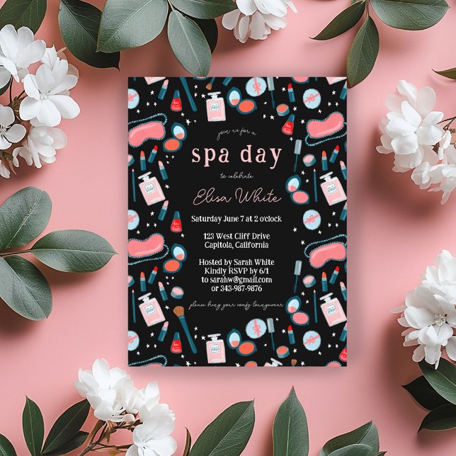 Wellness-Center Day Bridal Bachelorette Beauty Mak Einladungspostkarte (Spa Day Bridal Bachelorette Beauty Makeup CUSTOM Invitation Postcard
Bridal Shower Birthday Party)