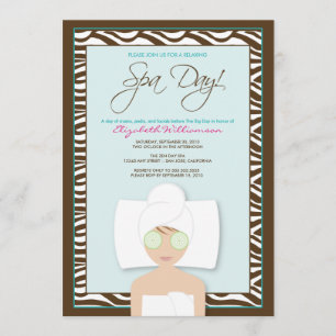 Wellness-Center Day Bridal Dusche Einladung (blau)