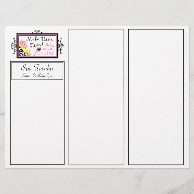 Wellness-Center DIVA Tri-Fold-Broschüren (Vorderseite)
