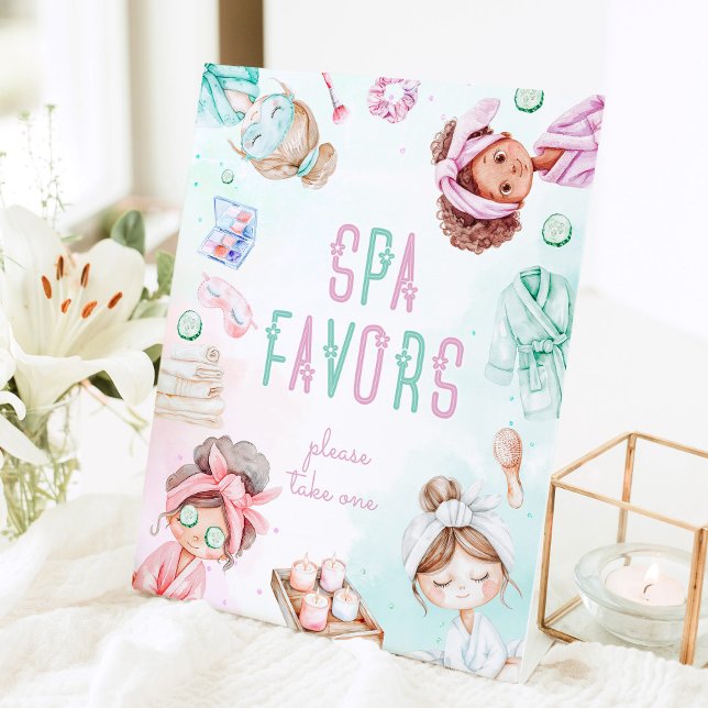 Wellness-Center favorisiert Kids Pamper Gastgesche Sockelschild (Von Creator hochgeladen)