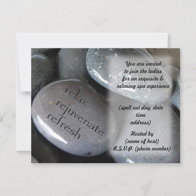 Wellness-Center Felsen Party laden Einladung (Vorderseite)