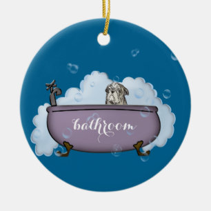 Wellness-Center für Haustiere - lustige Badezimmer Keramikornament