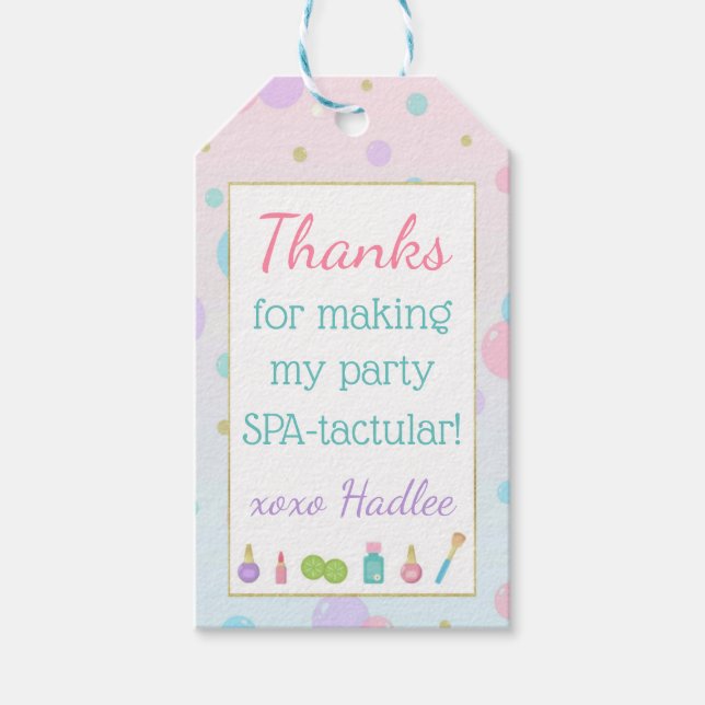 Wellness-Center Geburtstagsparty Gunst Tags Geschenkanhänger (Vorderseite)