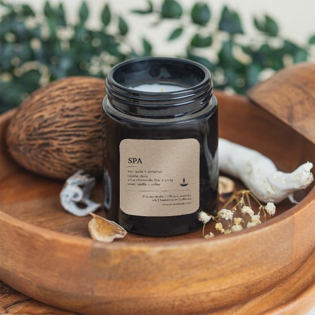 Wellness-Center Kraft Papierzutaten Produktkennzei Quadratischer Aufkleber (Spa Kraft Paper Ingredients Product Label
#craftpaper #stickercraft #beautylabel)