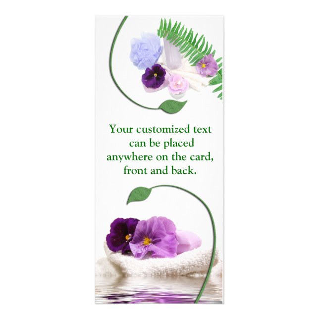 Wellness-Center-lila Gestell-Karte Werbekarte (Vorne)