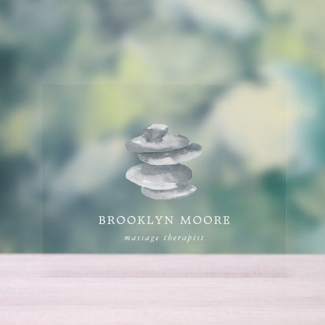 Wellness-Center-Logo | Tor-Zeichen Acrylschild (Neutral)