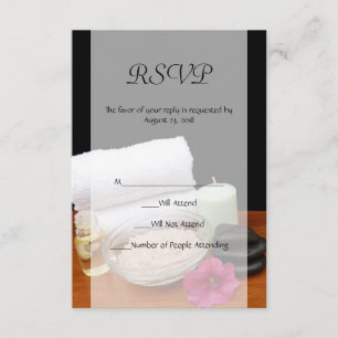 Wellness-Center/Massage/Pediküre Salonszene Schwar RSVP Karte