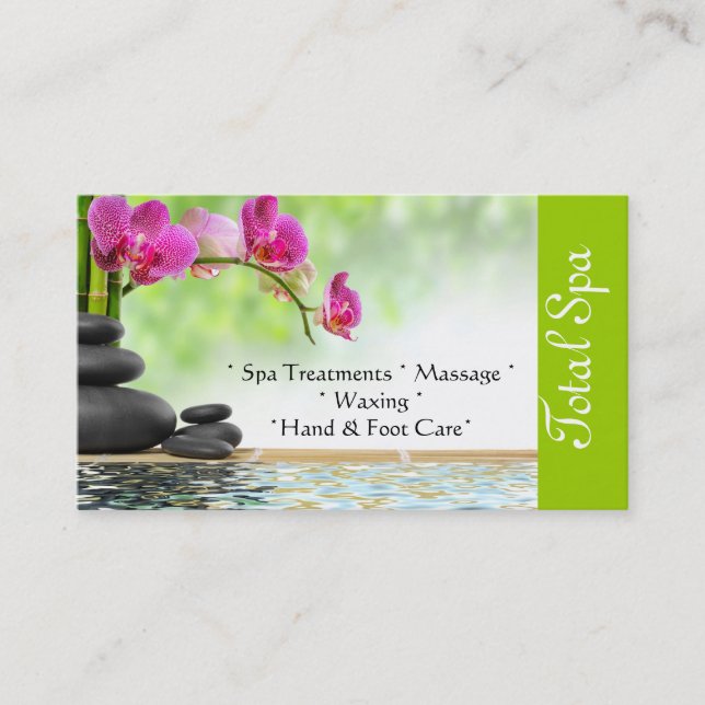 Wellness-Center Massage Salon Business Card Grün Terminkarte (Vorderseite)