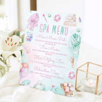 Wellness-Center Menü Pastete Kids Pamper Party Men