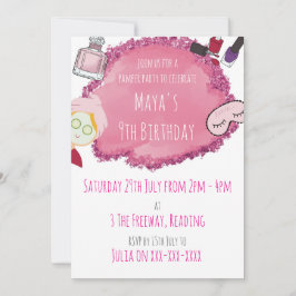 Wellness-Center Pamper Party Einladung für Kinder 