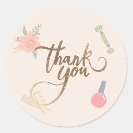 Wellness-Center Party Danke, Design Runder Aufkleber