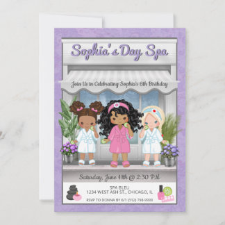 Wellness-Center Party Einladung für junge Mädchen