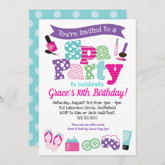 WELLNESS-CENTER PARTY EINLADUNG - KINDERGEBURTSTAG