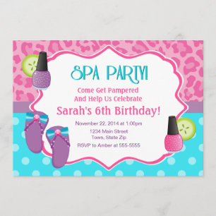 Wellness-Center Party Geburtstagseinladung 12x18 K Einladung