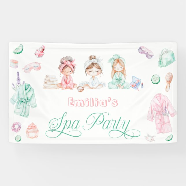 Wellness-Center Party Girl Birthday Banner (Horizontal)