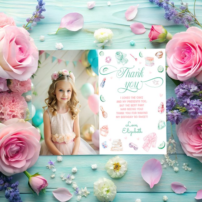 Wellness-Center Party Girl Birthday Foto Dankeschö Einladung (Von Creator hochgeladen)