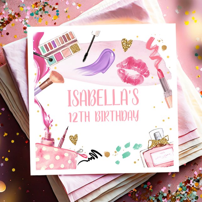 Wellness-Center Party Girl Glamour Makeup Geburtst Serviette (Von Creator hochgeladen)