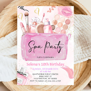 Wellness-Center Party Girl Makeup Geburtstagsparty Einladung
