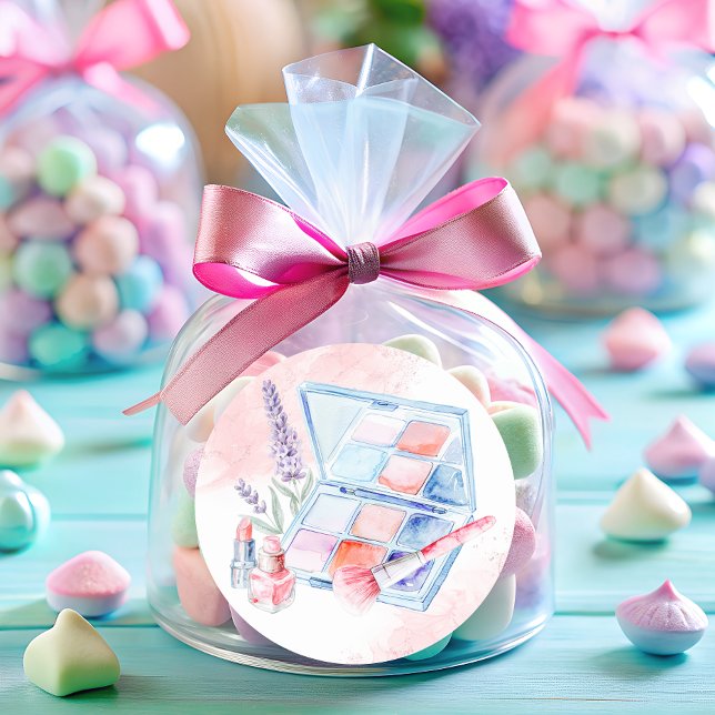 Wellness-Center Party Girl Makeup Pastel Runder Aufkleber (Von Creator hochgeladen)