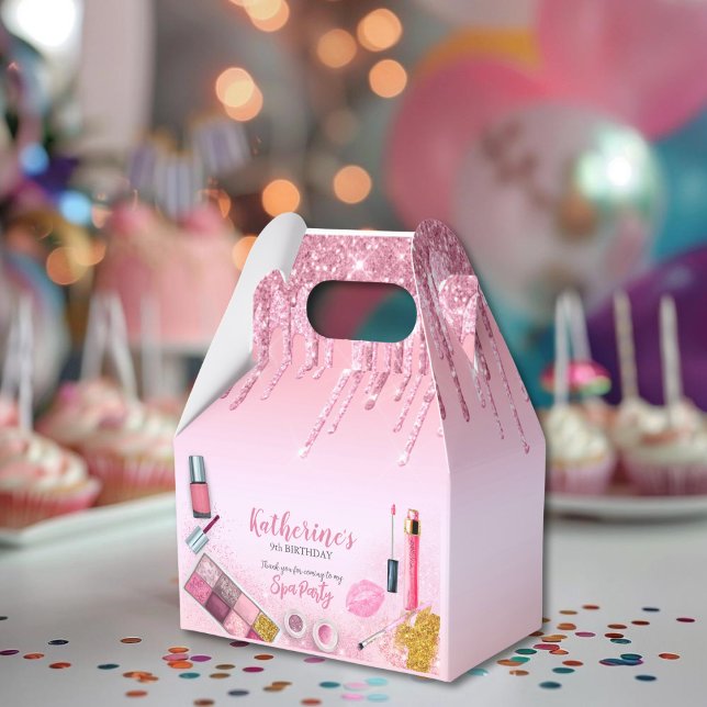 Wellness-Center Party Glam Girl Geburtstagsparty S Geschenkschachtel (Spa Party Glam Girl Birthday Party Salon Favor Box)