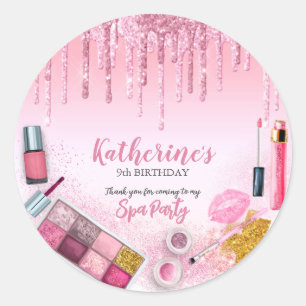 Wellness-Center Party Glam Girl Geburtstagsparty S Runder Aufkleber
